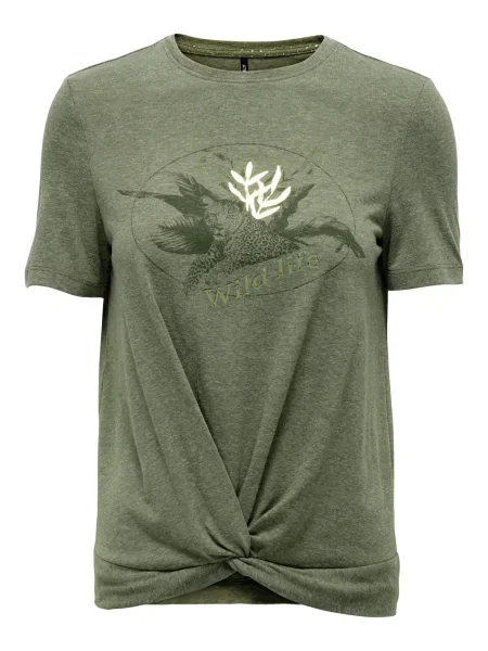 ONLY Tricou ONLCarriee verde / verde amestecat alb