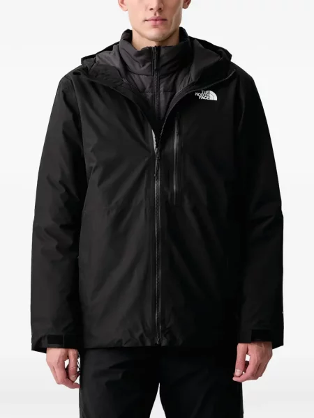 Bunda The North Face s kapucí s potiskem černá