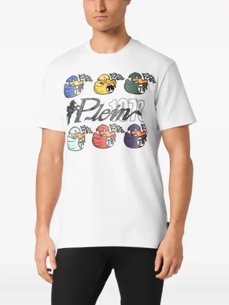 Tricou Philipp Plein cu imagine alb