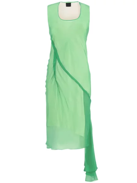 Rochie Givenchy de mătase cu volane de costum verde