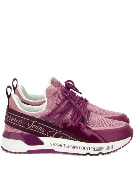 Sneakerși Versace Jeans Couture tricotate cu autograf roz