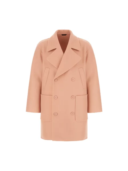 Płaszcz Fendi wełniany różowy