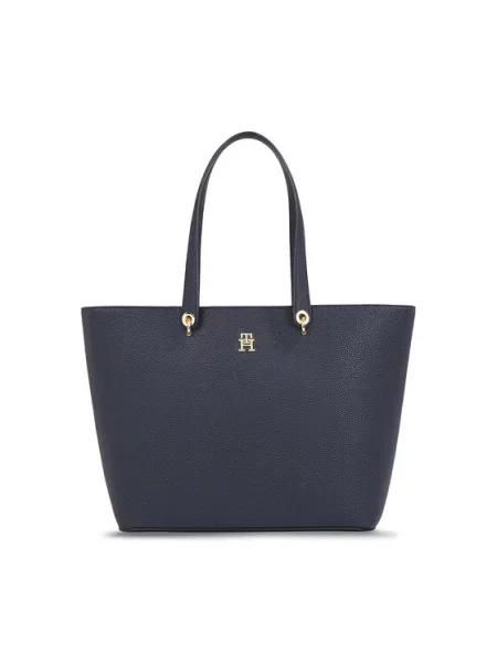 TOMMY HILFIGER Pirkinių krepšys auksas / juoda mėlyna