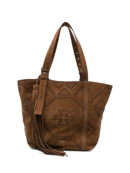 Geantă shopper Golden Goose cu imprimeu geometric maro