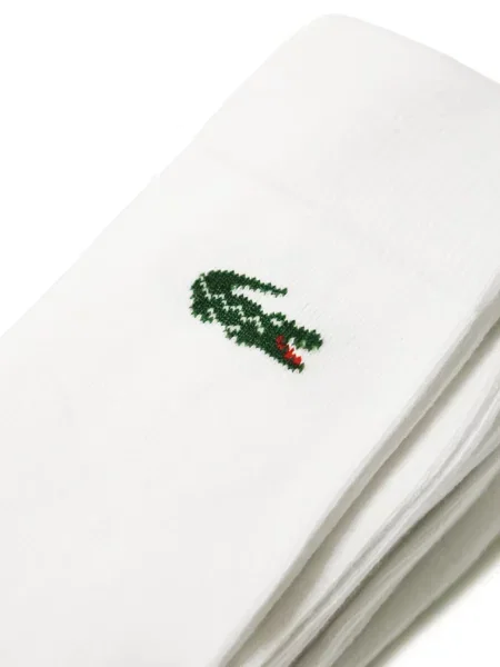 Șosete Lacoste cu autograf alb