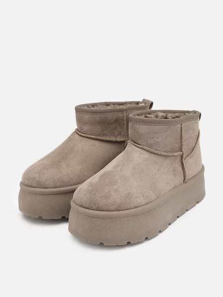 Чоботи YUKI екошкіра бежевий