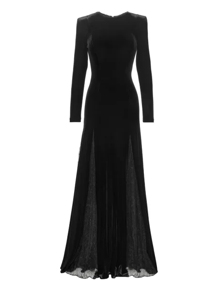 Rochie maxi Nissa cu mărgele de costum negru