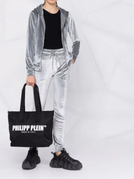 Geantă shopper Philipp Plein cu imagine negru