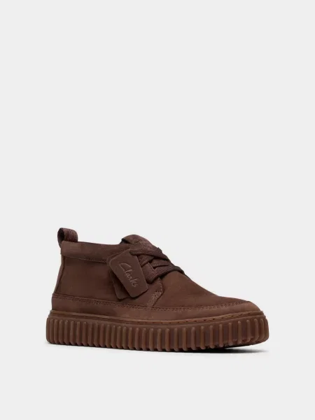 Ботинки Clarks из нубука коричневые