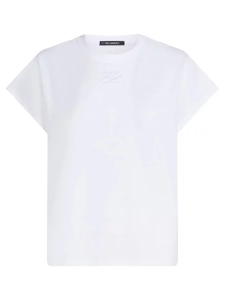 Karl Lagerfeld Tricou Autograph' alb