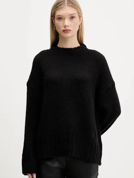 HUGO pulover de lână negru