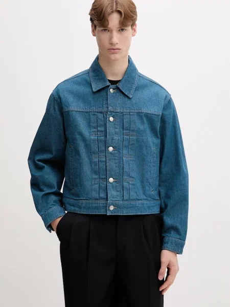 HUGO geacă de tranziție pentru femei din denim HUGO albastru