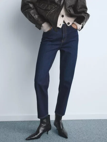 Завужені джинси MANGO темно-синій синій