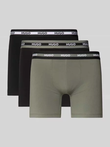 Obcisłe bokserki o kroju slim fit z mieszanki bawełny w zestaw 3 szt. model PLANET' Hugo