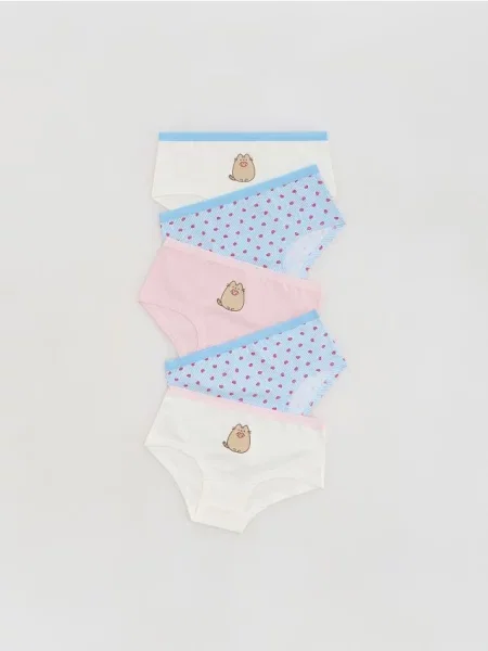 Reserved Set de 5 perechi de chiloți Pusheen cu conținut ridicat de multicolor