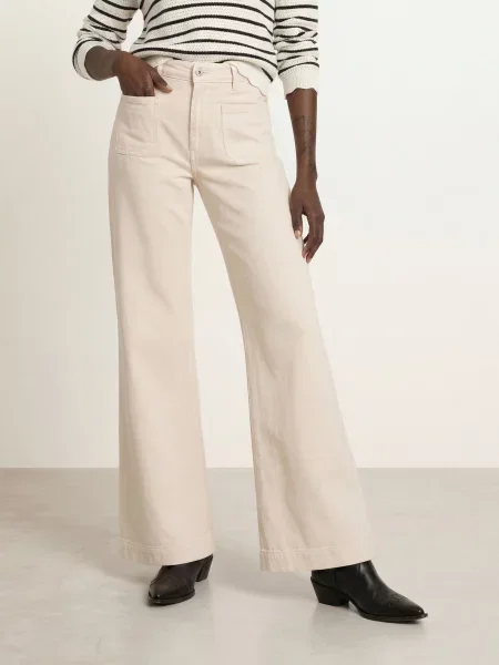 Ag Jeans Široké Džíny Minajy atwh antique white bílé