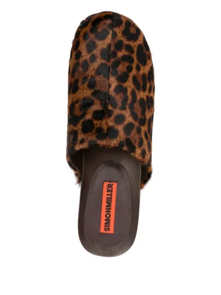 Papuci tip mules Simon Miller cu imagine cu model leopard maro