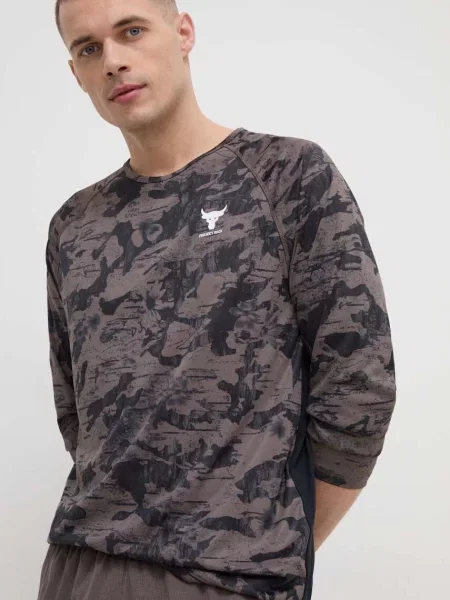 Under Armour Tréninkové tričko s dlouhým rukávem Project Rock šedé