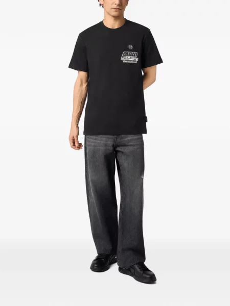 Tricou Philipp Plein din jerseu negru