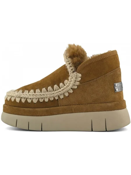 Sneakerși Mou din piele de căprioară maro