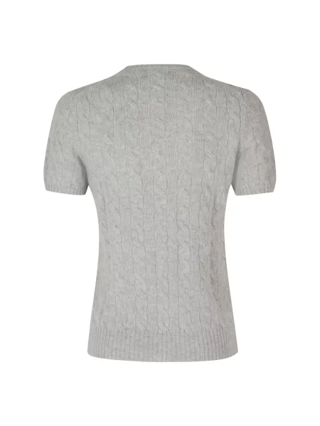 Sweter Polo Ralph Lauren wełniany z krótkim rękawem szary