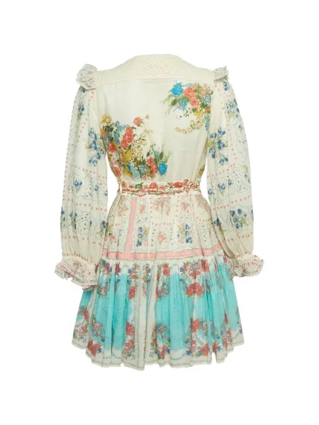 Rochie mini Zimmermann cu model floral cu imagine plic alb