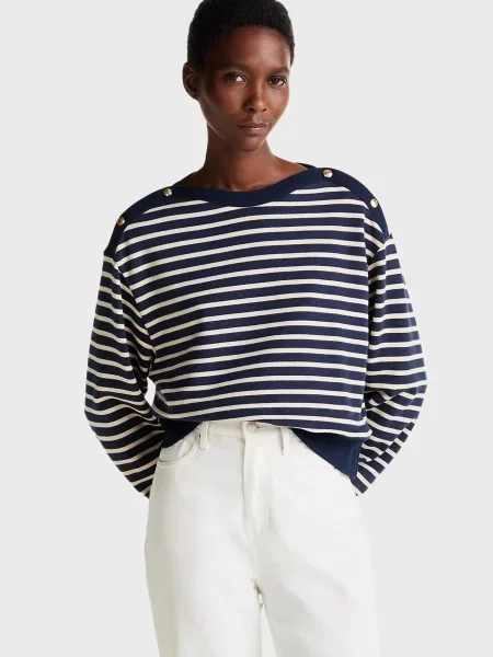 Смугастий світшот Tommy Hilfiger золотий