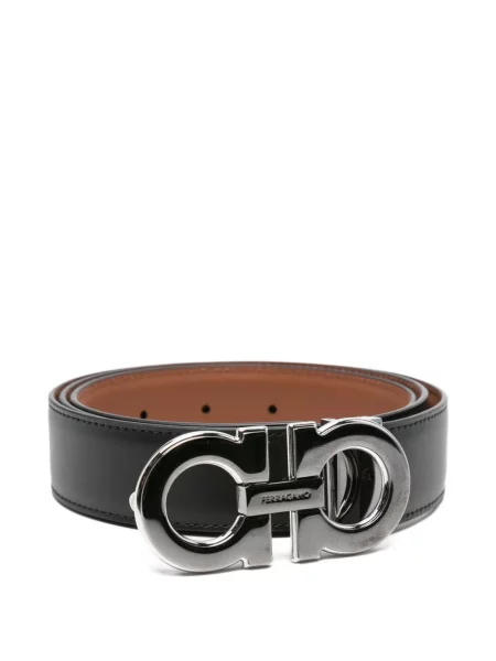 Cu centură curea Ferragamo din piele cu cataramă negru