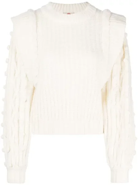 Sweter Farm Rio chunky pleciony biały