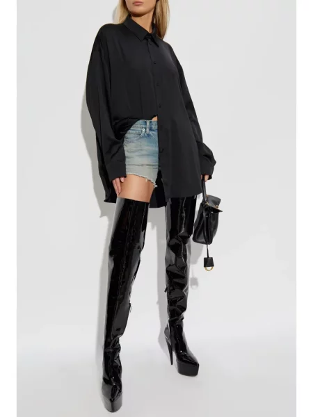 Риза Balenciaga бродирана черно
