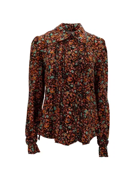 Cămașă Victoria Beckham cu model floral negru