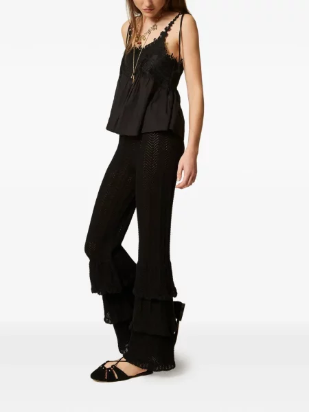 Pantaloni Twinset tricotate negru