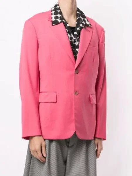 Jednořadé sako Comme Des Garçons Homme Plus růžové
