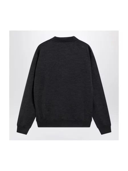 Sweter Valentino Garavani wełniany z długim rękawem szary