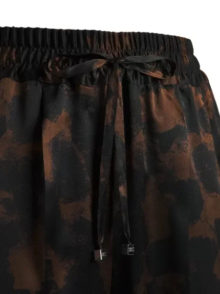 Панталон Kiton с принт с абстрактен десен с връзки кафяво