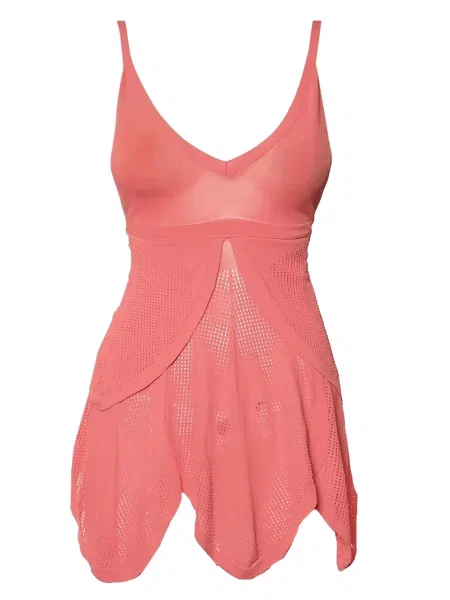 Top Sportmax bez rękawów z siateczką różowy