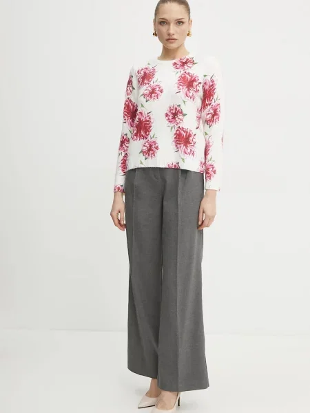 Morgan sweter z domieszką wełny MFLOWER MFLOWER beżowy