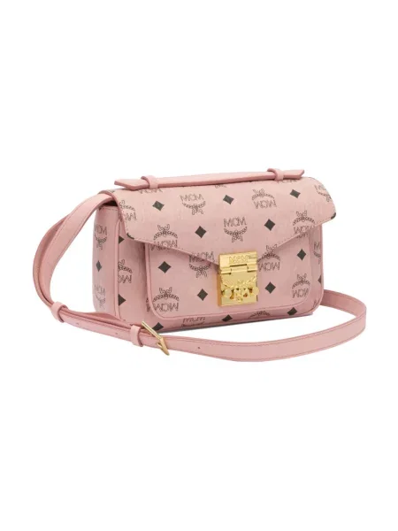 Lniana torebka crossbody Mcm różowa