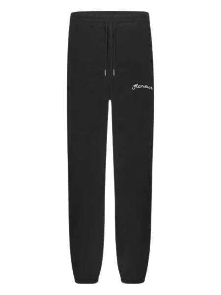 Pantaloni Flâneur cu broderie alergare negru