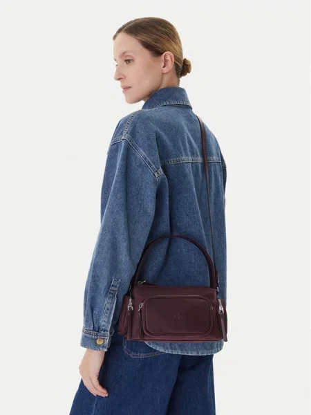 Calvin Klein torebka fioletowy bordowa