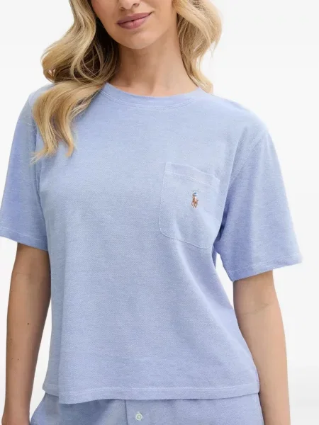 Tricou polo Polo Ralph Lauren cu broderie cu glugă din piele negru