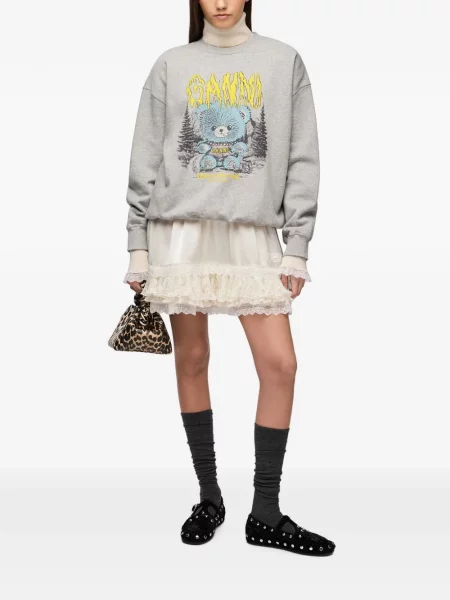 Ursuleț de pluș hanorac crewneck Ganni gri