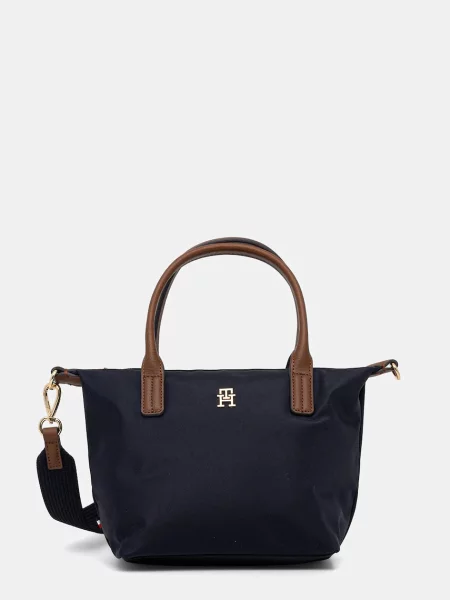 Tommy Hilfiger Geantă pe umăr POPETTE cu adaos de piele albastru