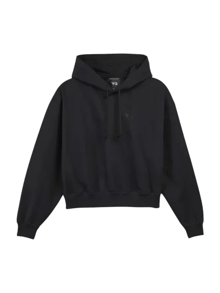Bluza z kapturem Y-3 z nadrukiem frotte czarna