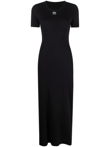 Sukienka koszulowa Marine Serre z nadrukiem garniturowa czarna