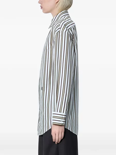 Haftowana koszula Saint Laurent w paski biała