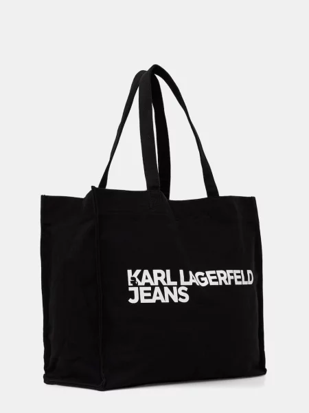 KARL LAGERFELD JEANS Nakupovalna torba / bela črna