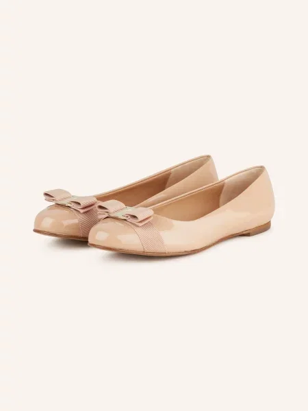 Ferragamo Baleriny Varina beige beżowe