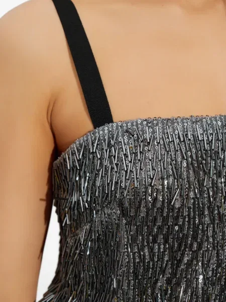 Rochie Dolce & Gabbana cu mărgele de costum gri