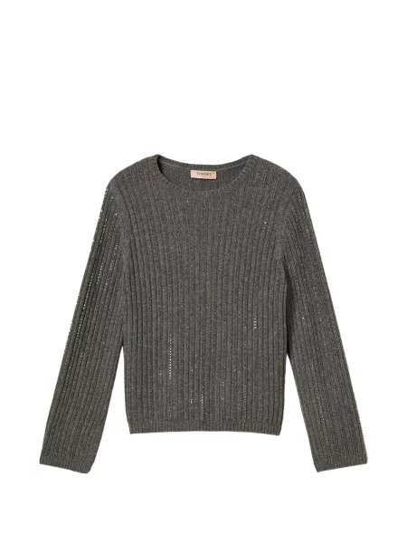 Stras pulover Twinset tricotate gri